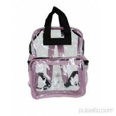 DALIX Small Clear Backpack Transparent PVC Security Security School Bag in Hot Pink